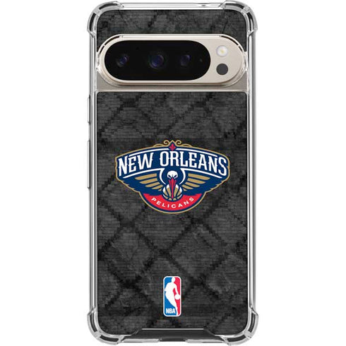 NBA New Orleans Pelicans Dark Rust Pixel 9/9 Pro Clear Case